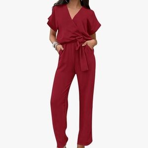 Elegant Red Women's Jumpsuit
